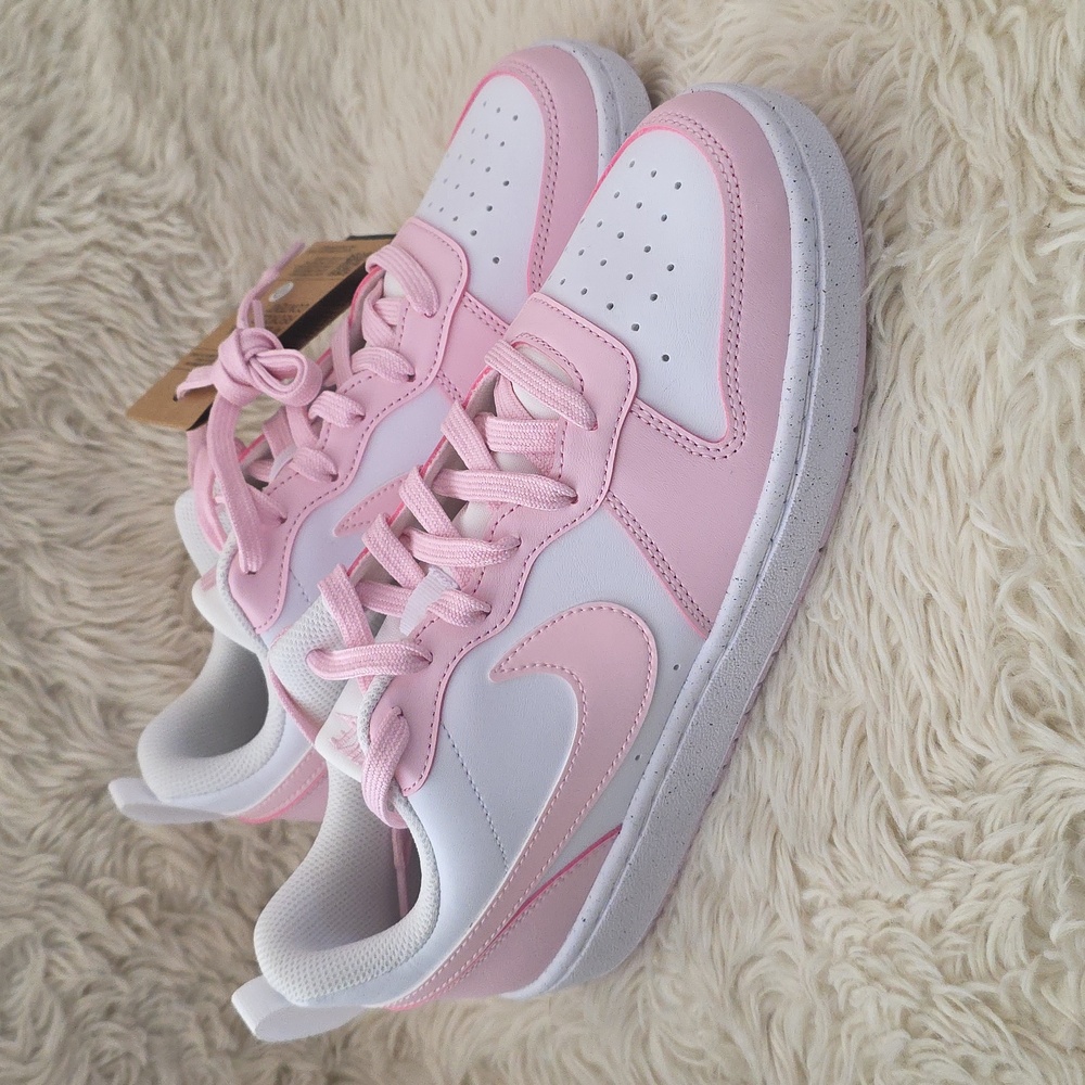 Nike Court Borough Low Recraft Athletic Shoes White Pink NEW 7Y 8.5W - Picture 1 of 7
